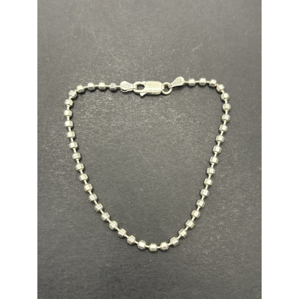 7.75" Sterling Silver Faceted Bead Bracelet 4.5 Grams H20